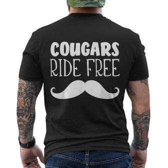 Cougars Ride Free Mustache Rides Cougar Bait Men's Crewneck Short Sleeve Back Print T-shirt - Monsterry CA