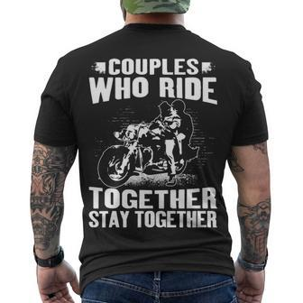 Couples Who Ride Men's Crewneck Short Sleeve Back Print T-shirt - Seseable