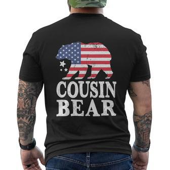 Cousin Bear Patriotic Flag 4Th Of July Men's Crewneck Short Sleeve Back Print T-shirt - Monsterry DE