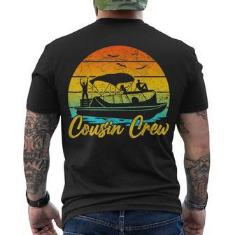 Cousin Crew Pontoon Boat Summer Retro Sunset Lake Vacation V2 Men's T-shirt Back Print - Seseable
