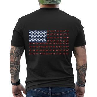 Cow American Flag Us 4Th Of July Farm Men's Crewneck Short Sleeve Back Print T-shirt - Monsterry DE