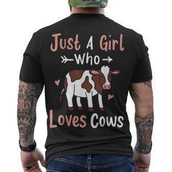 Cow Just A Girl Who Loves Cows For Cow Lovers V2 Men's T-shirt Back Print - Thegiftio UK