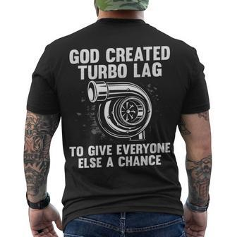 Created Turbo Lag Men's Crewneck Short Sleeve Back Print T-shirt - Seseable