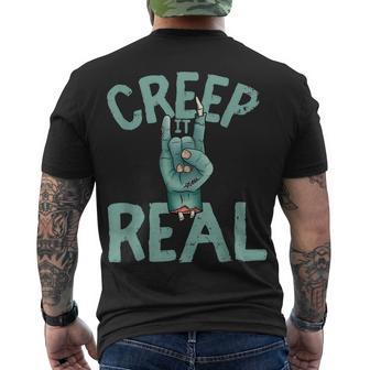 Creep It Real Rocker Zombie Halloween Men's T-shirt Back Print - Seseable