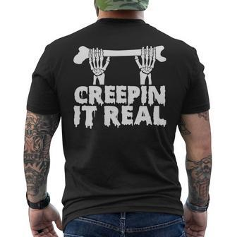 Creep It Real Skeleton Halloween Men's T-shirt Back Print