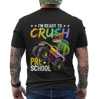 Crush Preschool Dinosaur Monster Truck Funny Teacher Men's Crewneck Short Sleeve Back Print T-shirt - Monsterry AU