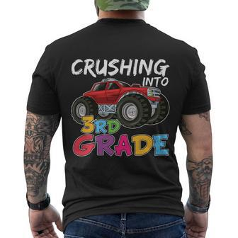 Crushing Into 3Rd Grade Monster Truck Back To School First Day Of School Men's Crewneck Short Sleeve Back Print T-shirt - Monsterry CA