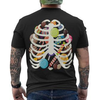 Cute Candy Skeleton Rib Cage Halloween Men's T-shirt Back Print - Thegiftio UK