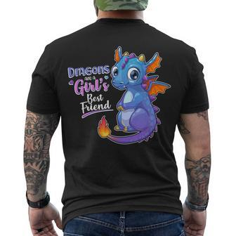Cute Dragons Are A Girls Best Friend Men's Crewneck Short Sleeve Back Print T-shirt - Monsterry AU