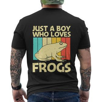 Cute Frog Design For Boys Pet Animal Lover Men's Crewneck Short Sleeve Back Print T-shirt - Monsterry