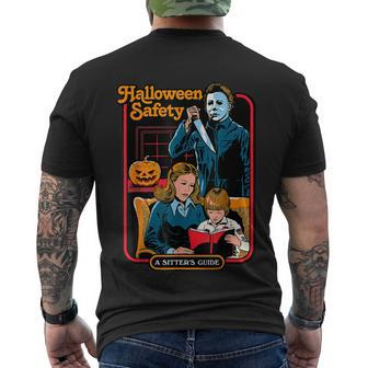Cute Halloween Halloween Day Halloween Safety Guide Men's T-shirt Back Print - Thegiftio UK