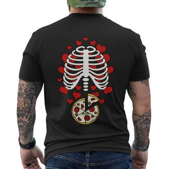 Cute Halloween Halloween Day Skeleton Pizza Rib Cage Xray Men's T-shirt Back Print - Thegiftio UK