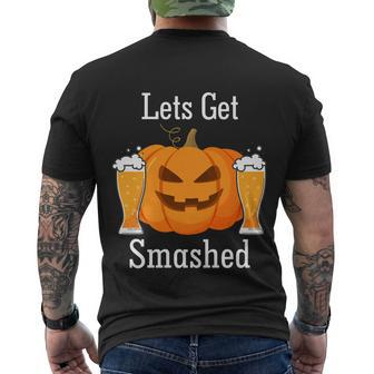 Cute Halloween Halloween Day Lets Get Smashed Pumpkin Beer Halloween Par Men's T-shirt Back Print - Thegiftio UK