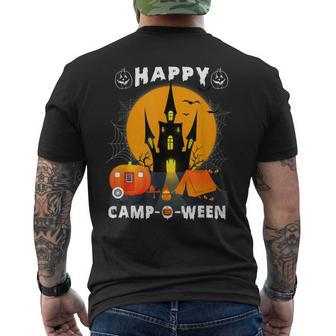 Cute Happy Camp-O-Ween Halloween Camping Lover Camper Men's T-shirt Back Print - Thegiftio UK