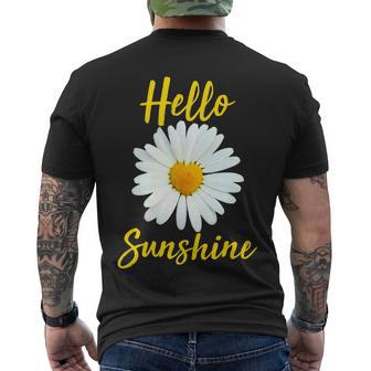 Cute Hello Sunshine Heart Daisy Flower Men's Crewneck Short Sleeve Back Print T-shirt - Monsterry AU