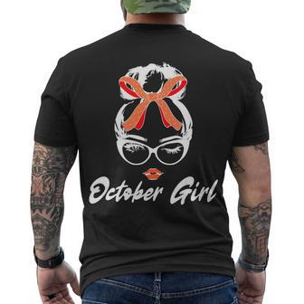 Cute October Girl Birthday Men's Crewneck Short Sleeve Back Print T-shirt - Monsterry