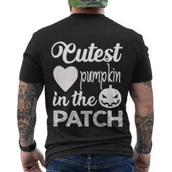 Cutest Pumpkin In The Patch Halloween Quote V5 Men's T-shirt Back Print - Thegiftio UK