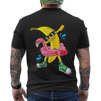 Dabbing Banana Flamingo Float Aloha Beaches Hawaiian Men's Crewneck Short Sleeve Back Print T-shirt - Monsterry DE
