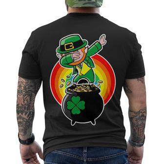 Dabbing Leprechaun Funny Irish Dab St Patricks Day Men's Crewneck Short Sleeve Back Print T-shirt - Monsterry CA