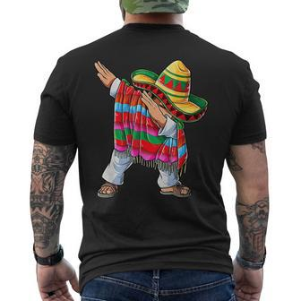 Dabbing Mexican Poncho Cinco De Mayo Boys Sombrero Dab V2 Men's T-shirt Back Print - Thegiftio UK