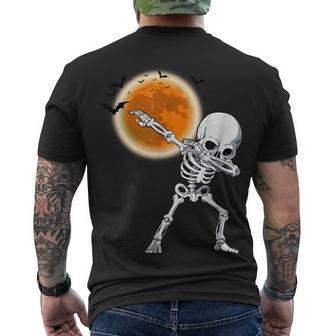 Dabbing Skeleton Dancing Halloween Costume Boys Men Men's T-shirt Back Print - Seseable