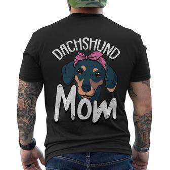Dachshund Mom Dog Puppy Doggie Pet Animal Lover Doxie Mama Cute Gift Men's Crewneck Short Sleeve Back Print T-shirt - Monsterry AU