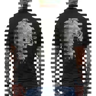Dachshund And Moon Halloween 2 Men's T-shirt Back Print - Thegiftio