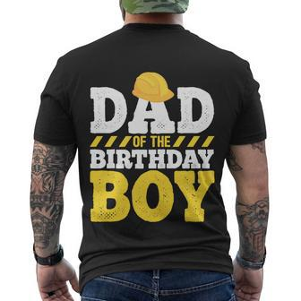 Dad Of The Birthday Boy Construction Birthday Party Hat Men's T-shirt Back Print - Thegiftio UK