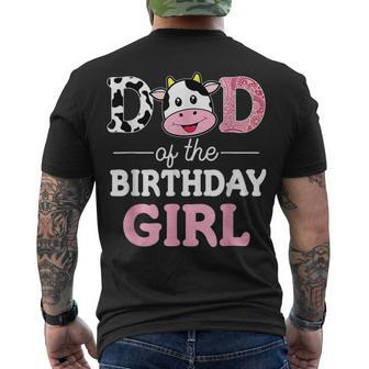 Dad Of The Birthday Girl Farm Cow Daddy Papa Men's T-shirt Back Print - Seseable