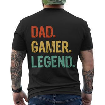 Dad Gamer Legend Husband Gaming Man Fathers Day Men's T-shirt Back Print - Thegiftio UK