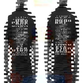 Im A Dad Grandpa And A Veteran Nothing Scares Me Men's T-shirt Back Print - Thegiftio