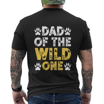 Dad Of The Wild One Funny 1St Birthday Leopard Dad Boy Men's Crewneck Short Sleeve Back Print T-shirt - Monsterry AU
