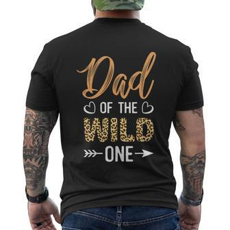 Dad Of The Wild One Toddler 1St Birthday Leopard Dad Boy Men's Crewneck Short Sleeve Back Print T-shirt - Monsterry