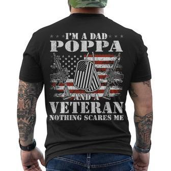 Im A Dad Poppa And A Veteran Nothing Scares Me Men's T-shirt Back Print - Thegiftio UK