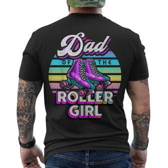 Mens Dad Of Roller Girl Roller Skating Birthday Matching Family Men's T-shirt Back Print - Seseable