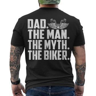 Dad The Biker Men's Crewneck Short Sleeve Back Print T-shirt - Seseable