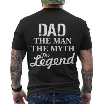Dad The Man Myth Legend Men's Crewneck Short Sleeve Back Print T-shirt - Monsterry