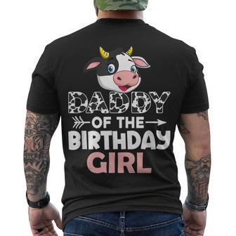 Daddy Of The Birthday Girl Cows Farm Cow Lover Dad Men's T-shirt Back Print - Seseable