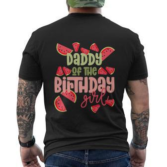Daddy Birthday One In A Melon Watermelon Funny Birthday Girl Men's Crewneck Short Sleeve Back Print T-shirt - Monsterry