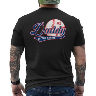 Daddy Of Rookie Of Year 1St Birthday Baseball Theme Matching Men's T-shirt Back Print - Thegiftio UK