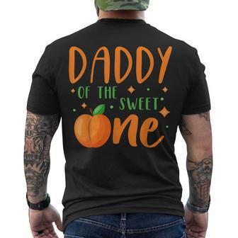 Daddy Of The Sweet One Sweet Peach Summer 1St Birthday Party Men's T-shirt Back Print - Thegiftio UK