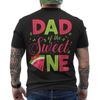 Daddy Of The Sweet One Watermelon Father Papa 1St Bday Men's T-shirt Back Print - Thegiftio UK