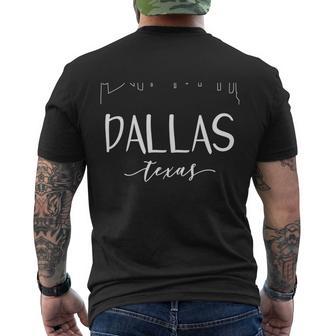 Dallas Texas Gift Downtown City Skyline Gift Men's Crewneck Short Sleeve Back Print T-shirt - Monsterry CA