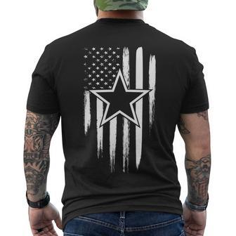 Dallas Tx Star Football Fan Distressed Us Flag Men's Crewneck Short Sleeve Back Print T-shirt - Monsterry CA
