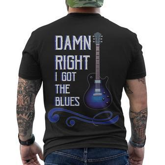 Damn Right I Got The Blues Guitar Tshirt Men's Crewneck Short Sleeve Back Print T-shirt - Monsterry