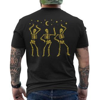 Dancing Skeletons Skeleton Dance Groovy Halloween Bones Men's T-shirt Back Print - Seseable