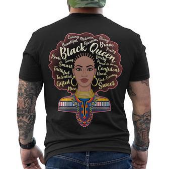 Dashiki Black Queen Men's Crewneck Short Sleeve Back Print T-shirt - Monsterry DE