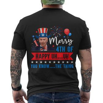 Dazed Biden Confused Merry Happy 4Th Of You Know The Thing Men's Crewneck Short Sleeve Back Print T-shirt - Monsterry DE