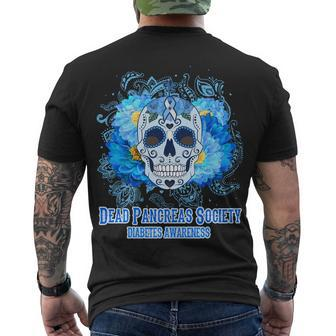 Dead Pancreas Society Diabetes Awareness Sugar Skull Men's Crewneck Short Sleeve Back Print T-shirt - Monsterry UK