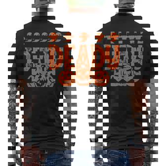 Deady Halloween Dad Costume Pumpkins Ghost Creepy Men's T-shirt Back Print - Thegiftio